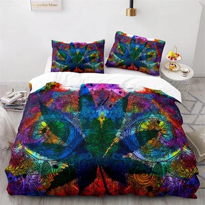 Weed Green Leaf Duvet Cover Watercolor Purple Blue Polyester King Queen Maple Leaf Duvet Cover for Women Men Bedroom Decoration