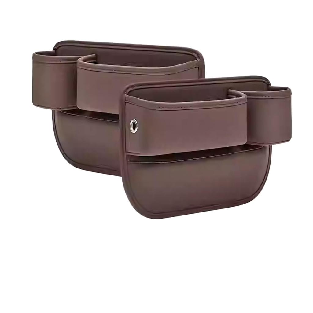 Poxvalzor Car Seat Gap Storage Seat Side Pocket with PU Large Drink Convenient Storage Organizer with Charging Cable Cell Remote and Small Item and