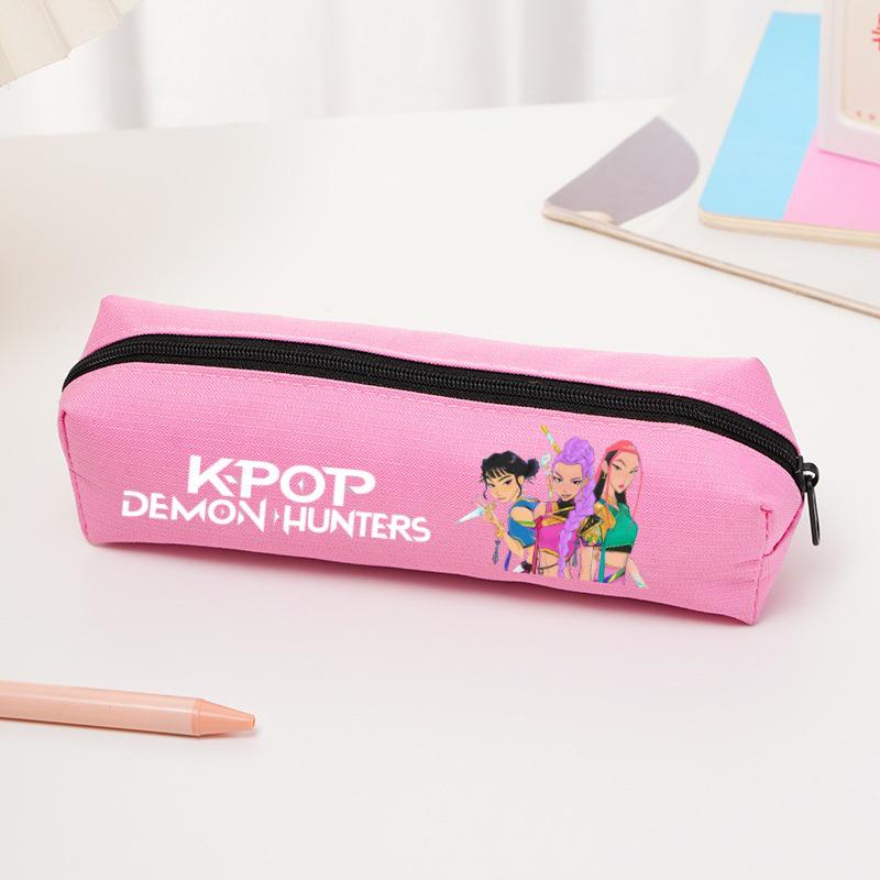K-pop Demon Hunter Girl Group Cartoon Pencil Case - Oxford Cloth Stationery Bag for Primary Students