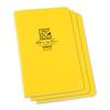 Rite In the Rain Stapled X Yellow Field All-Weather Notebooks, 4.625" 7", Cover, Pattern, 3-Pack (No. 351FX)