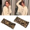New Hair Styling Winter Warm Bowknot Turban Leopard Headwear Crochet Head wrap Knitted Headband