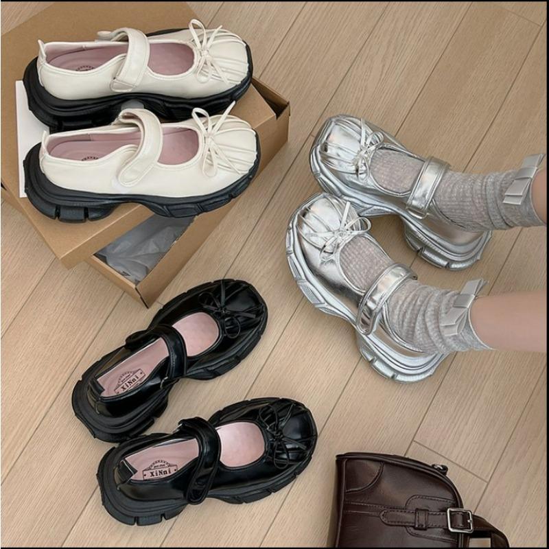 Módní robustní dámské sportovní boty Mělké S mašličkou Platforma Ploché Dámské Ležérní Venkovní Mary Jane