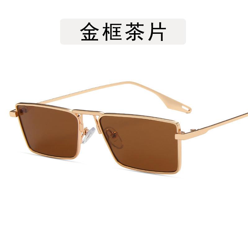 New Stylish Fashion Sunglasses Rectangle Shape Metal Frame Women's Sunglasses Outdoor Anti-glare Sunglasses for Men High Quality