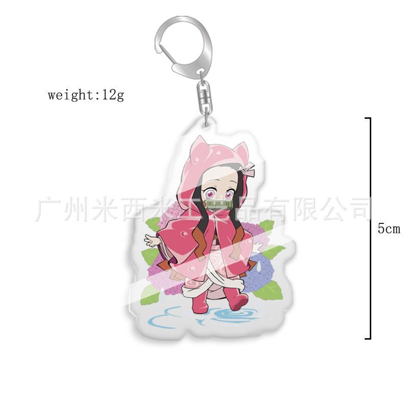 Demon Slayer Kimetsu No Yaiba Nekonečný hrad Akrylový přívěsek na klíče Doplňky Přívěsek na tašku Kochou Shinobu Akční figurka Model Hračky