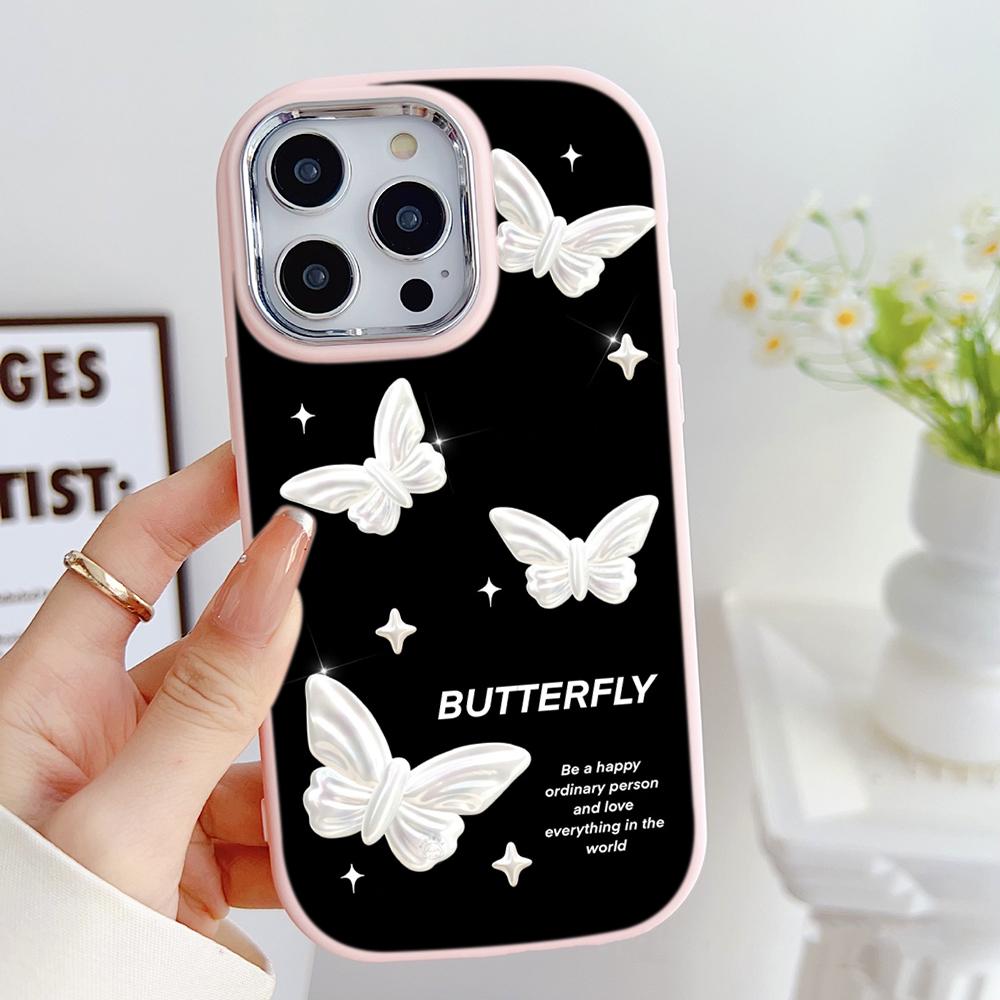 LZ4 Butterfly art design Soft Phone Case for Samsung S24 Ultra S23 Plus S21 FE A16 A54 A52 A06 Infinix Hot 40 30i Lens Protection Shockproof Cover