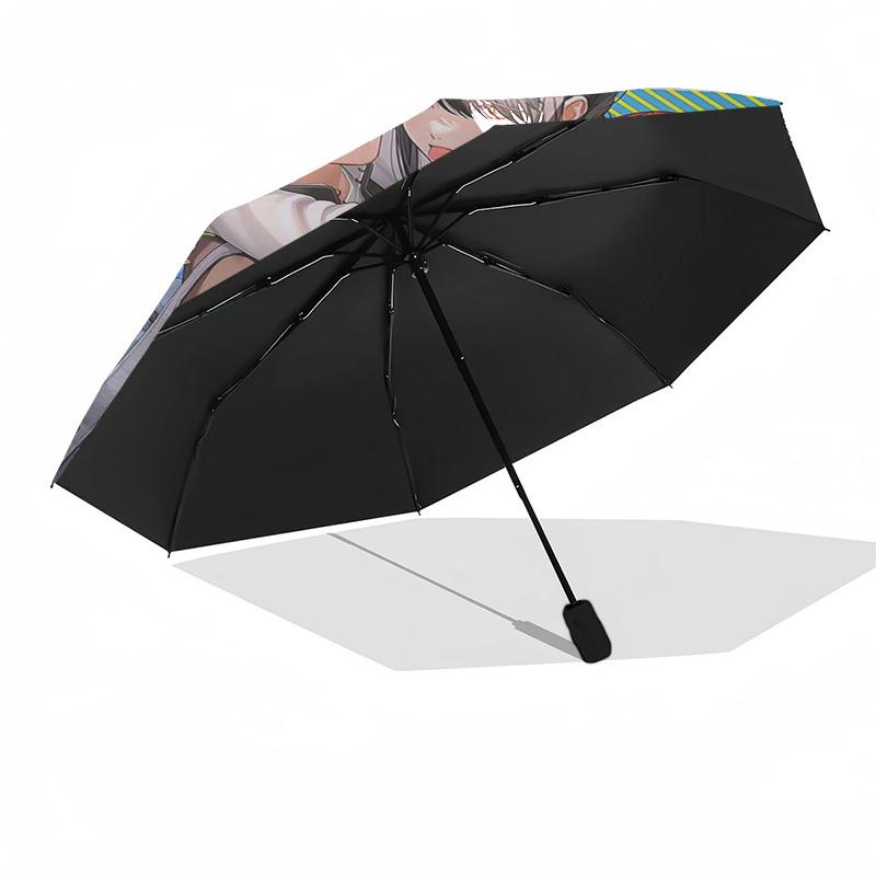 1pc Outdoor Umbrella with Cute Anime Characters, Automatic Opening, Portable Tri-Fold Design, 8-Rib Iron Frame, Perfect for Fans, Travel, Daily Use, I