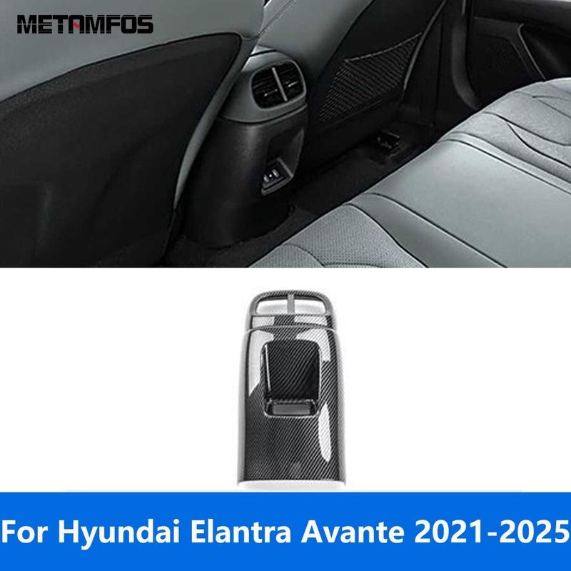 Interior Accessories For Hyundai Elantra Avante - 2024 2025 Carbon Fiber Armrest Box Rear Air Vent Outlet Cover Trim