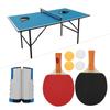 Table Tennis Set Portable Telescopic Net Rack Rackets Ping Pong Balls Training AccessoriesWhite and blue