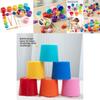 Tazas de Clasificación de Reconocimiento de Color de Madera Para Aprendizaje Temprano y Juguete Educativo para Niños