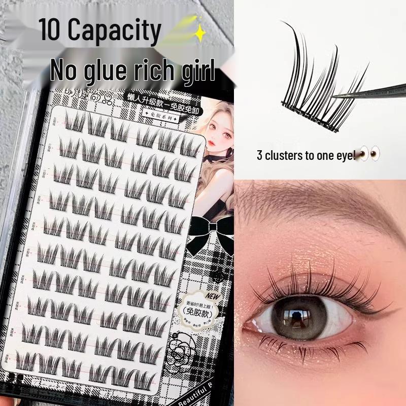 Mengjie Klebefreie Doppelschwanz-Schmetterlings-Falsche Wimpern - Naturbraun, 2025 Neuer Stil