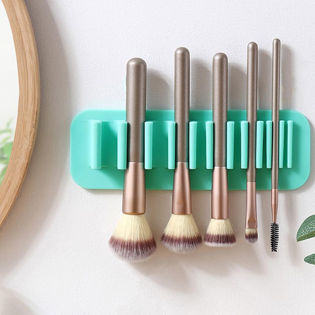 Multicolor Silicone Cosmetic Brush Drying Rack Wall-Mounted Brush Storage Rack Non-punching Cosmetic Brush Storage Rack