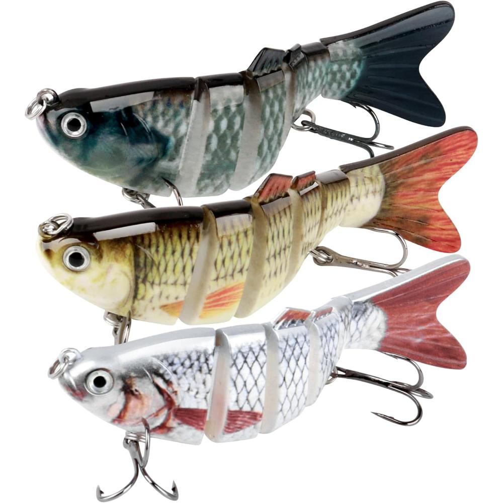 Multi Joint Bait, Suitable for Barracuda, Perch, and Salmon Perch, Equipped with Three Hooks (Type B) for Freshwater and Saltwater