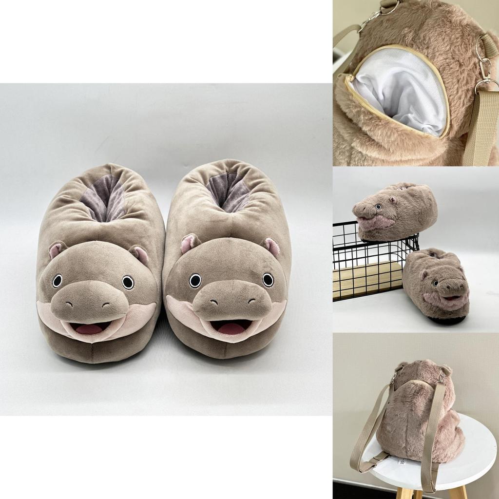 Adorable Moo Deng Plush Jumping Piglet And Gray Hippopotamus Stuffed Animal Toy