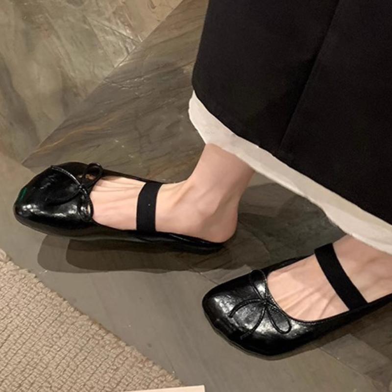 

Fashion Bow Wedges Designer Shoe Vintage Round Toe Patent Leather Women Slide Sandals Summer Fashion Comfortable Non-slip Mary Jane Shoe 35 чёрный