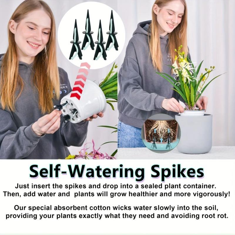 8/12Pcs Self-Watering Insert + Cotton Rope Set Automatic Watering Device for Plants