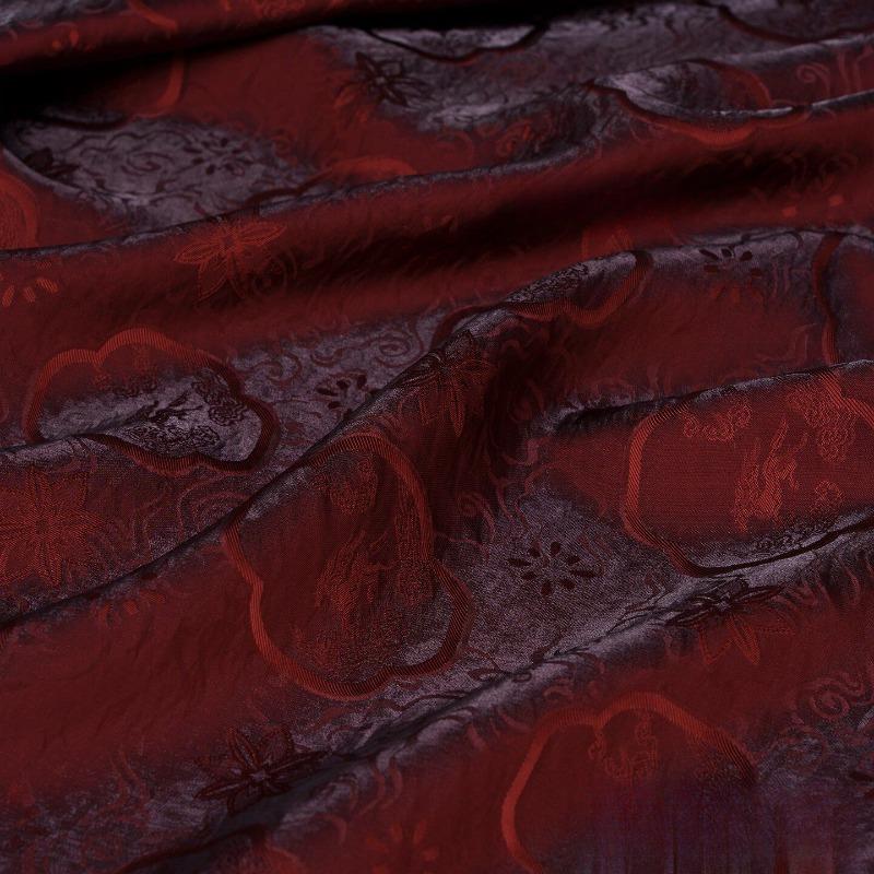 Dual-Color Embroidery Jacquard Silk Fabric for DIY Sewing Horse Glossy Shirt Cheongsam Hanfu Vest Pants Smooth Opaque Cloth
