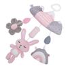 Baby Crib Hanging Rattles Toy Cute Bunny Soft Vibrant Colors Clip On Plush Hanging Toy for Boys