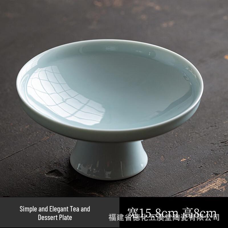 

RuHan Chinese Ceramic High-Foot Pastry Tray