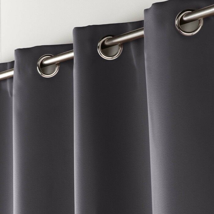 Rideau occultant (140 x H180 cm) Uni Anthracite