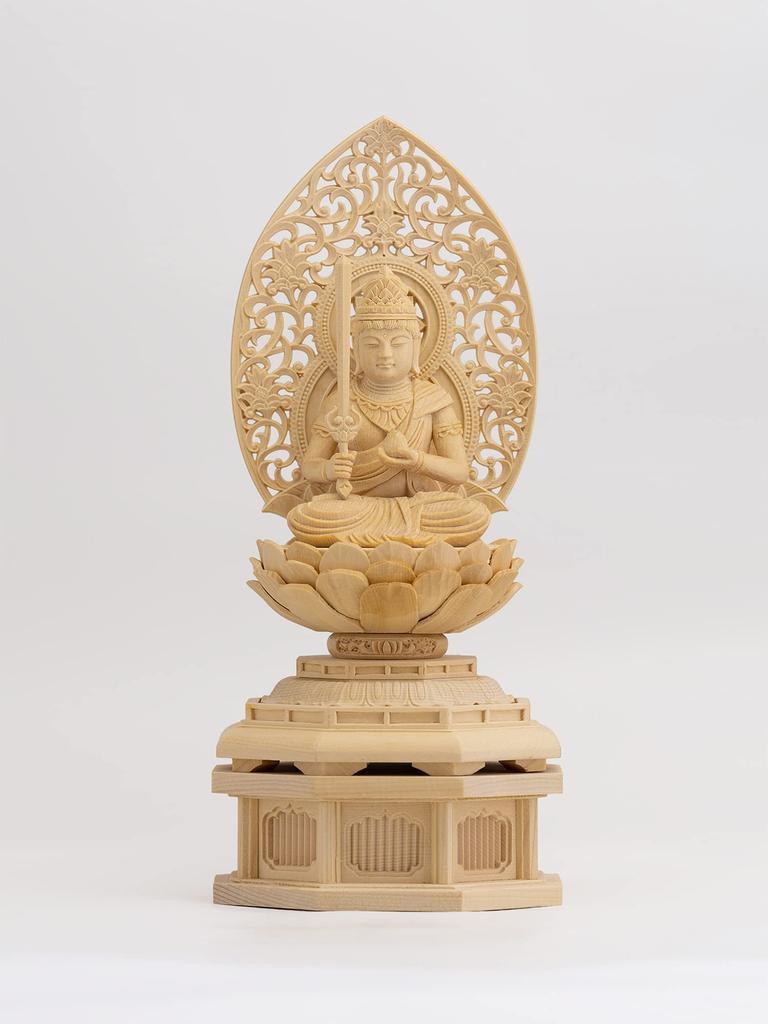 Wooden Buddha Kokuzo seated guardian deity of the zodiac for those born in the years of the Ox and Tiger Bosatsu statue, Bosatsu, statue, 22.5cm