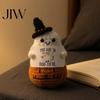 Pocket Sized Anxiety Relief Figurine Hand Knitted Halloween Ghost Ornament, Crochet Plush Doll with Warm Hearted Gift for Students Encouragement Card,