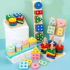 Baby Montessori Puzzle For Children 1 To 3 Years Wooden Toys Building Blocks Learning Educational Toys Color Shape Match Puzzle