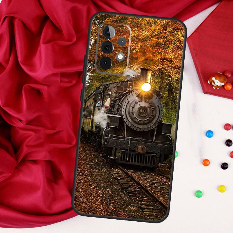 Vintage Steam Train Railway For Samsung Galaxy A26 A05 A06 A16 A54 A34 A14 A22 A32 A52 A55 A35 A15 A53 A13 A56 A36 Case