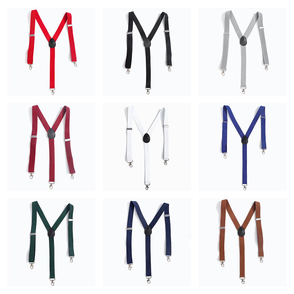 Men's Multi-Color Elastic Suspenders with 3 Clips - Ideal for Suits and Work Pants