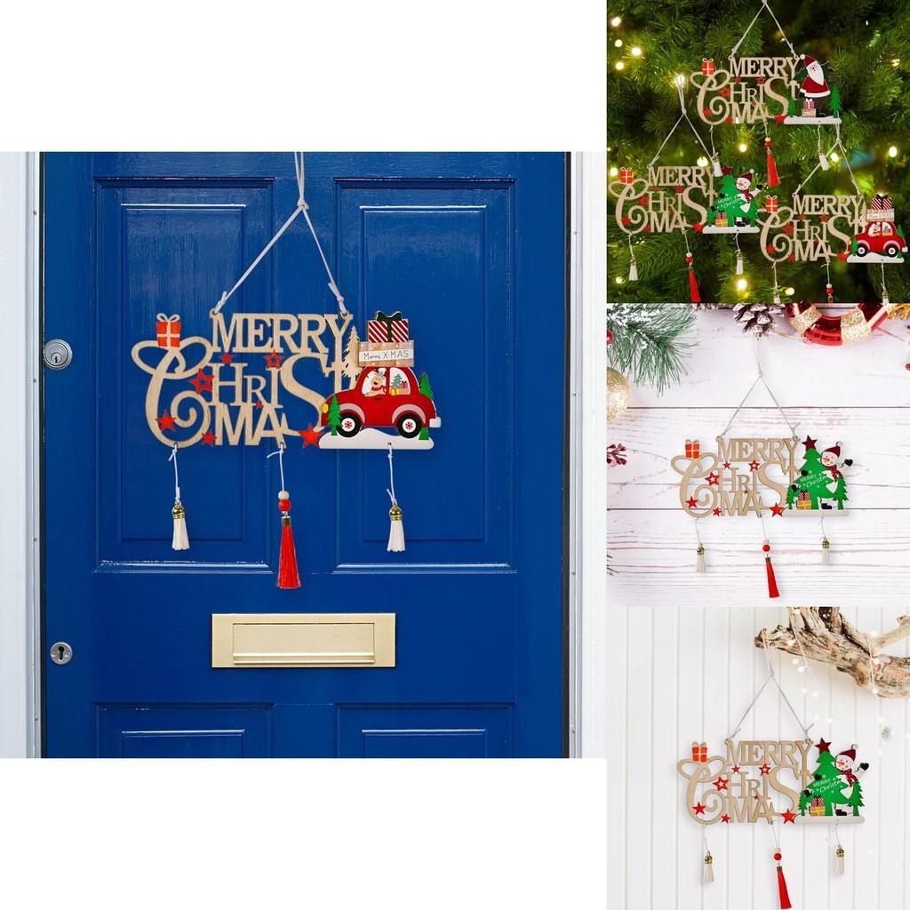 Stunning Wood Christmas Tree Hanging Ornament Merry Christmas With Elegant Design