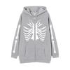 2022 Cross-border Gothic Zipper Sweater Skull Skeleton Printed Cardigan Jacket European and American Street Tide Large Size Hoodie