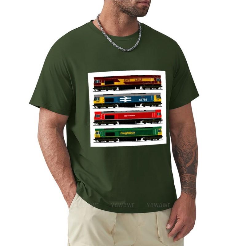 Summer Unisex TShirt Brand Top Class 66 Locomotives TShirt Vintage T Shirt Kawaii Clothes Unisexs Clothing