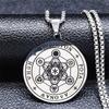 Necklace Vintage Metatron Cube Men's Round Pendant