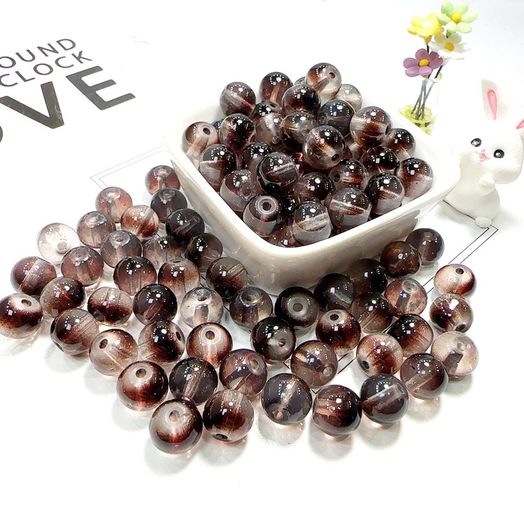 10mm Crackle Glass Round Beads, Loose Spacer Beads DIY Accessories for Bracelet Making 50pcs