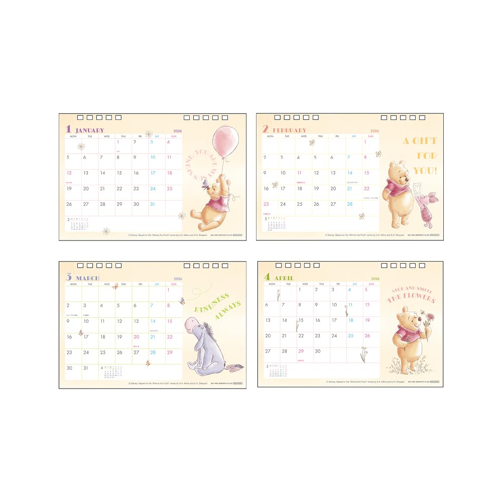 Sunstar Stationery Disney 2026 Desk Calendar Winnie the Pooh S8521492
