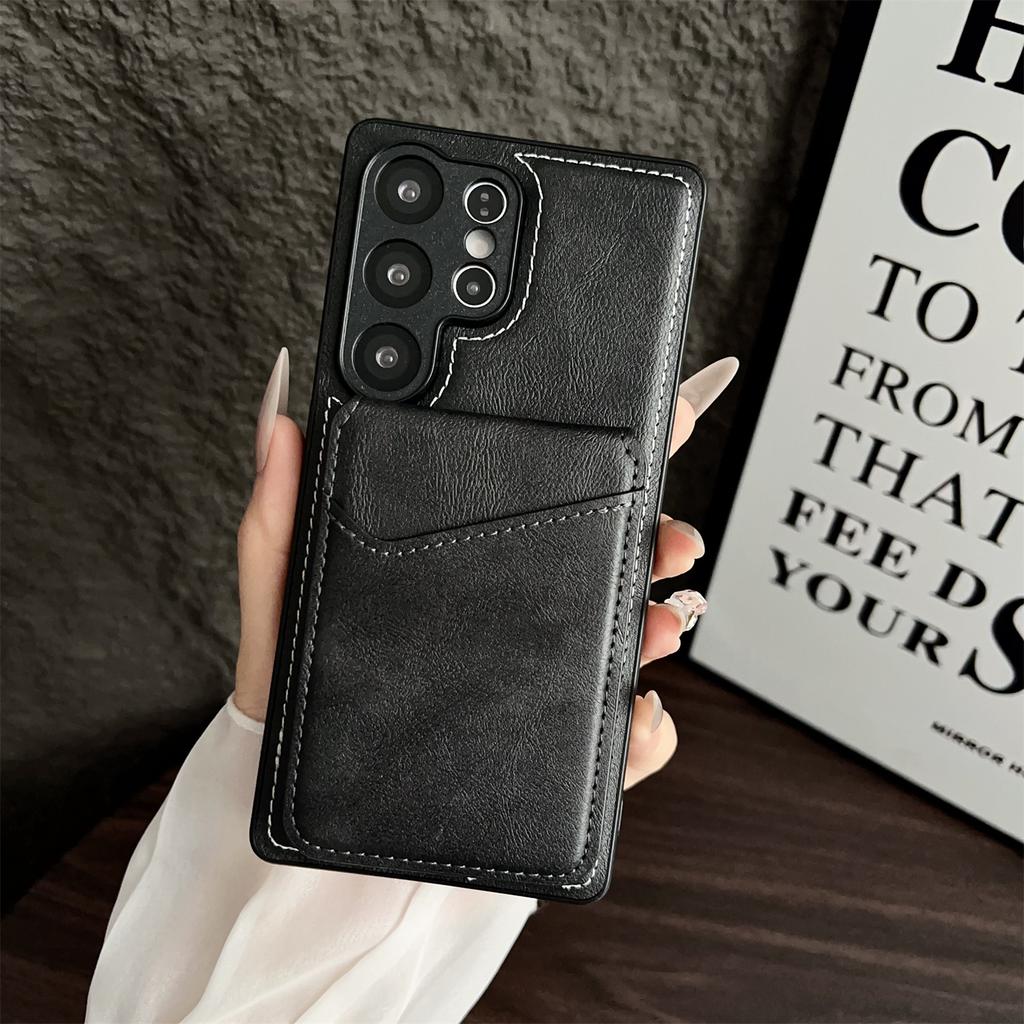 For Samsung Galaxy S25 Ultra Case Detachable Card Holder Kickstand Leather Back Phone Cover Magnetic Case