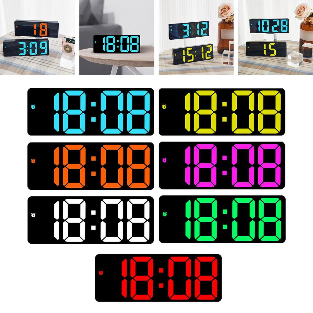 LED Desktop Alarm Clock 12H 24H Digital Wall Clock for Hall Festival Beside