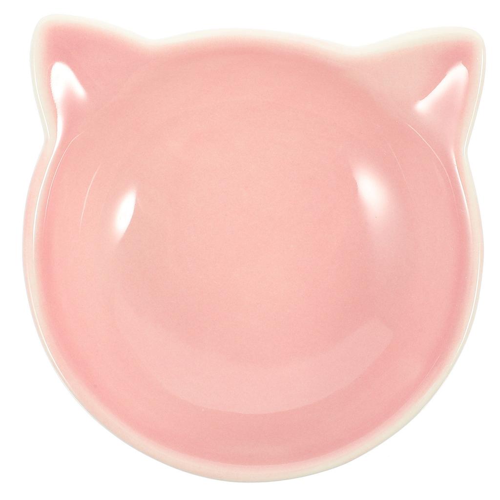 Cat Ear Ceramic Bowl Unique Design Pet Feeding Tool Cat Neck Protection Feeder Smooth Surface Easy Clean Neck Protection Bowl