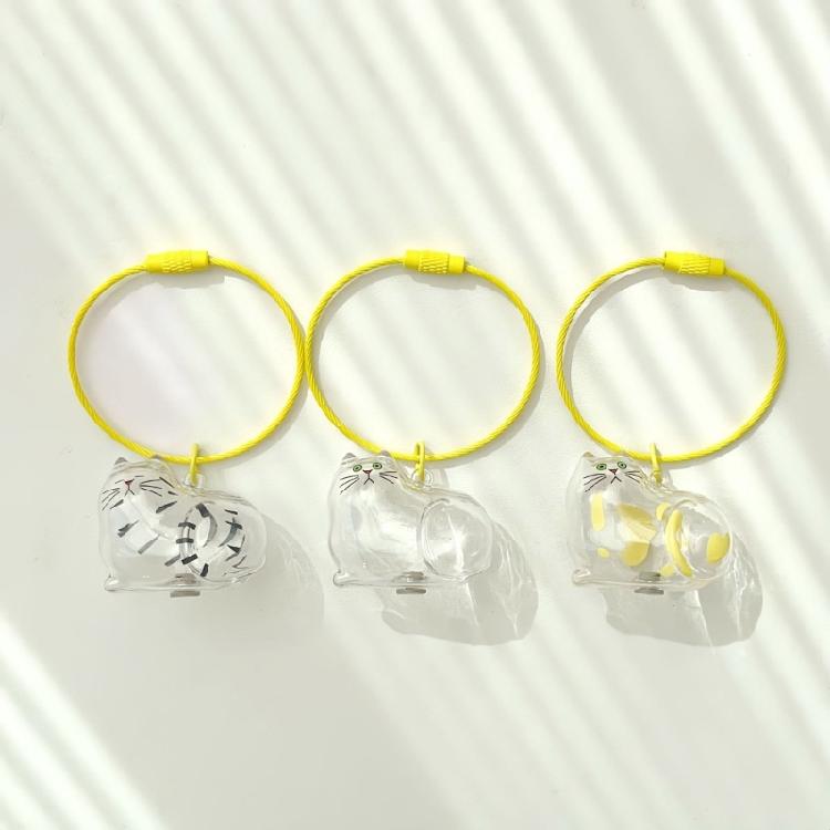 Textured Feline Hair Organiser Case Pendant Keychain Novelty Memorial Gift Box Accessory For Practical Gift Giving