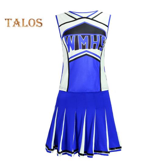 2 bucăți/set ținută de performanță majoretă Set de fuste fără mâneci pentru liceu Glee Club pentru fete Costum de majorete pentru varsity rochie de majorete