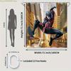 1pc MARVEL Spider-Man Shower Curtain with Hooks - Polyester, Vibrant Superhero Design, Bathroom Decor, Machine Washable, Easy