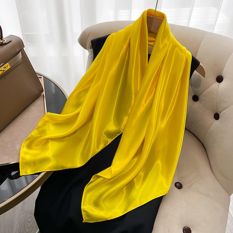 Solid Color Fashion Elegent Shawl Square Scarf For Women Summer Sun Protection Hijab Neckerchief Female Wraps Bandana