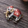 Vintage Luxury Enamel Elephant Brooches For Women Men Rhinestone Animal Dog Moon Star Brooch Pins Clothes Jewelry Accessories