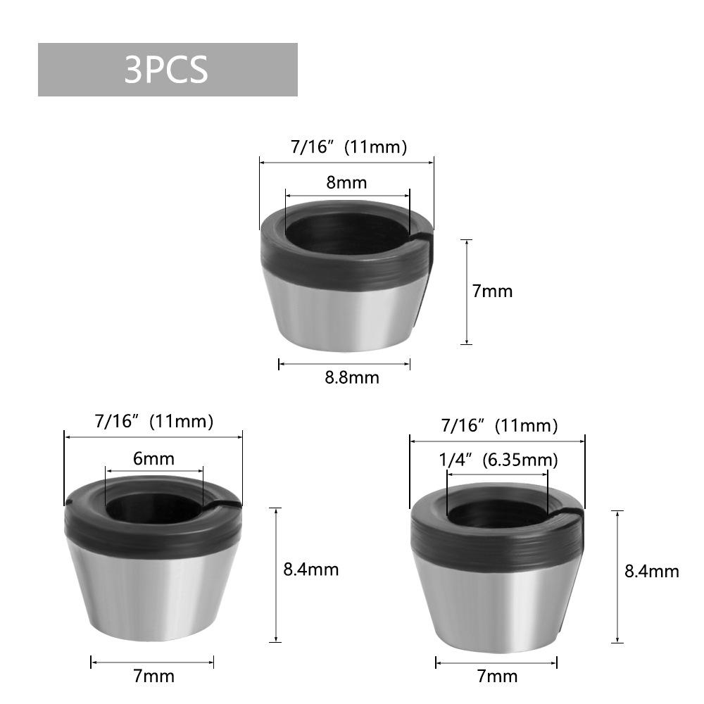 6mm/8mm Angle Grinder Trimmer Collet Converter Sleeve for Milling Cutter