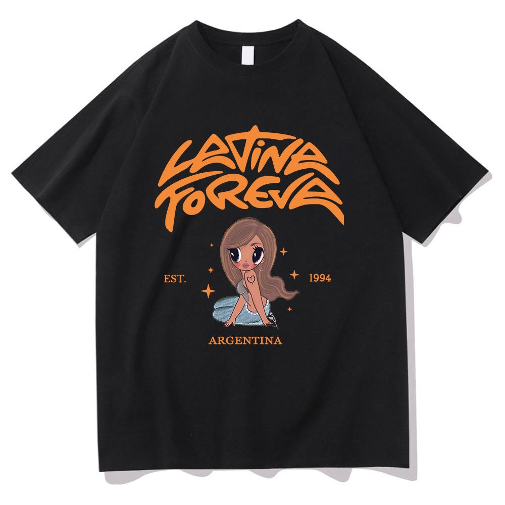 Fashion Karol G LATINA FOREVA T Shirt 2025 New Song Retro Men/women Clothing Harajuku Clothes Summer Cotton Graphic T Shirts