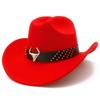 Thin and Popular European and American Classic Bull Head Accessories Cowboy Hat Fashion One-word Top Curved Brim Grassland Knight Hat