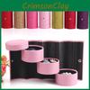 Box Display Jewelry Organizer Flannel Round Portable Travel Storage Gift Case