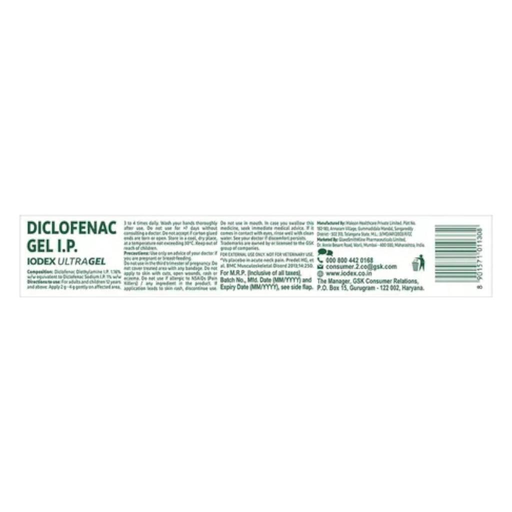 Iodex Ultra Gel+ 50GM Pain Relief Gel for Neck Shoulder Joint and Back Pain with Fast Absorption
