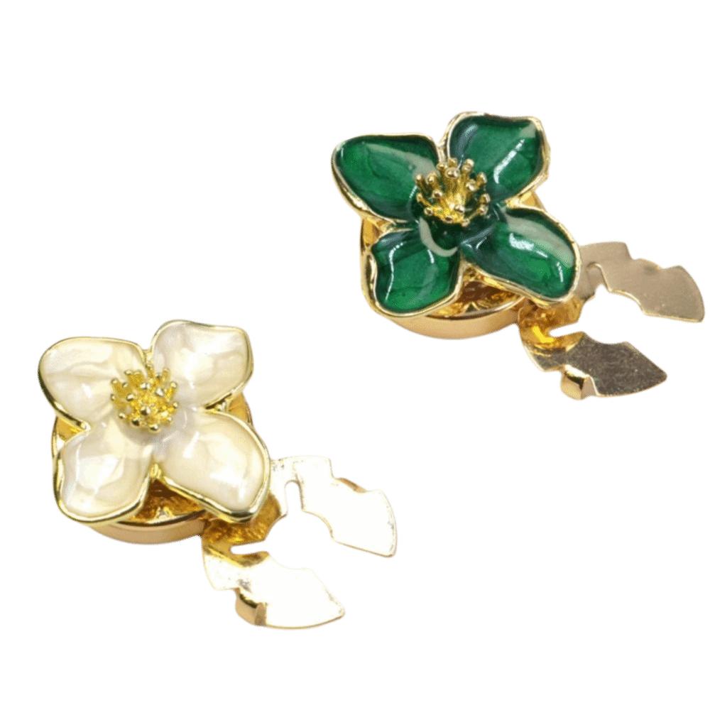 Flower Enamel Flower Cufflinks Enamel DIY Shirt Button Clip Sewing-free Cufflinks Sewing Accessories Button Cover