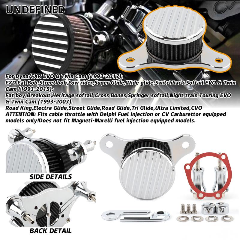 Motorcycle Air Filter Cleaner Intake Filter System Stripe for Harley 93-17 Dyna/FXR Softail Fat Boy Touring Road Street Glide