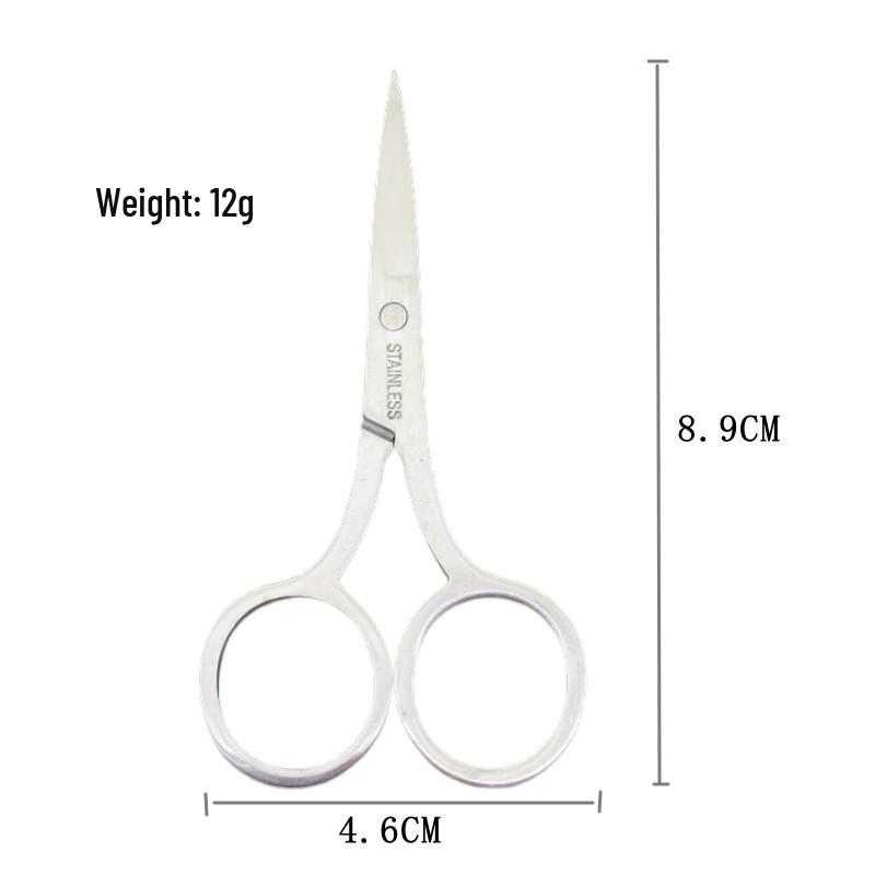 Stainless Steel Eyebrow & Nose Hair Scissors Set - Bent, Pointed & Round Tip Trimming Tools